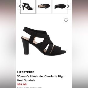 Like new women black heels- Lifestride Charolette 3 1/4 heels size 9